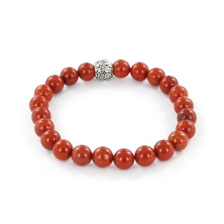 Bracelet Göshö [Circulation sanguine]  Jaspe rouge brillant - Pierres naturelles