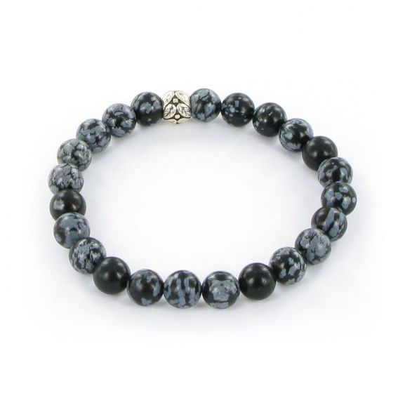 Bracelet Göshö [Estomac] Obsidienne mouchetée - Bracelets en pierres naturelles