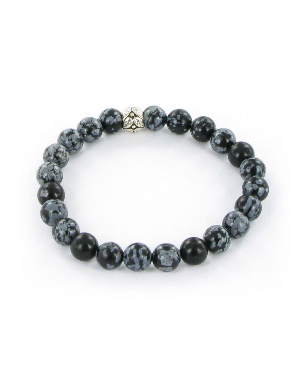 Göshö - [Maag] lichte gespikkelde Obsidian - Armband Gosho