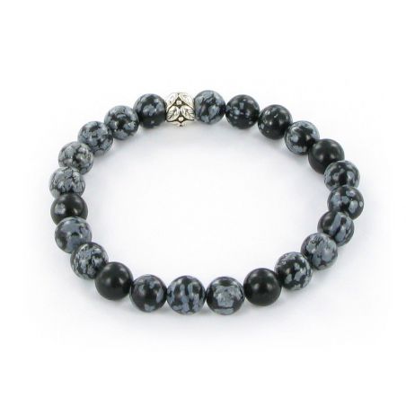 Bracelet Göshö [Estomac] Obsidienne mouchetée - Bracelets en pierres naturelles