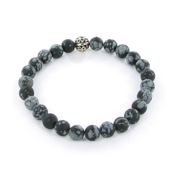 Göshö - [Stomach] speckled matt Obsidian - Bracelet Gosho