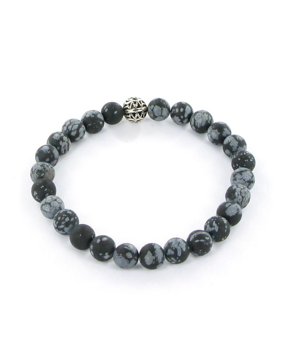 Bracelet Göshö [Estomac] Obsidienne mouchetée mate - Pierres naturelles