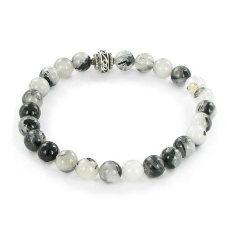 Bracelet Göshö [Séparation] Quartz noir rutil - Pierres naturelles