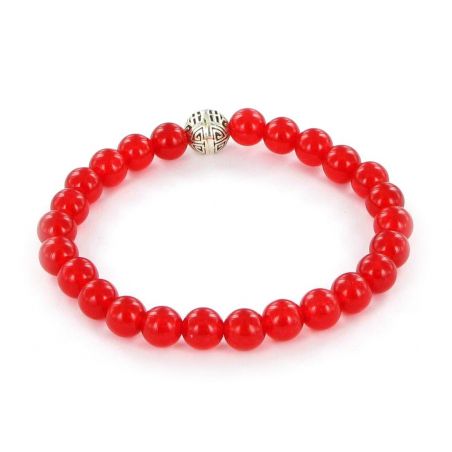 Bracelet Göshö [Traumatisme] Rubilite Agate rouge - Pierres naturelles