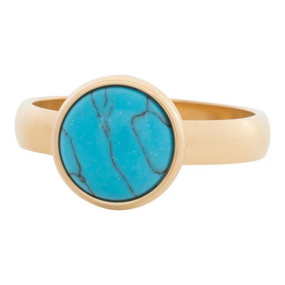 iXXXi - Solitaire turquoise marbled stone 12mm golden iXXXi