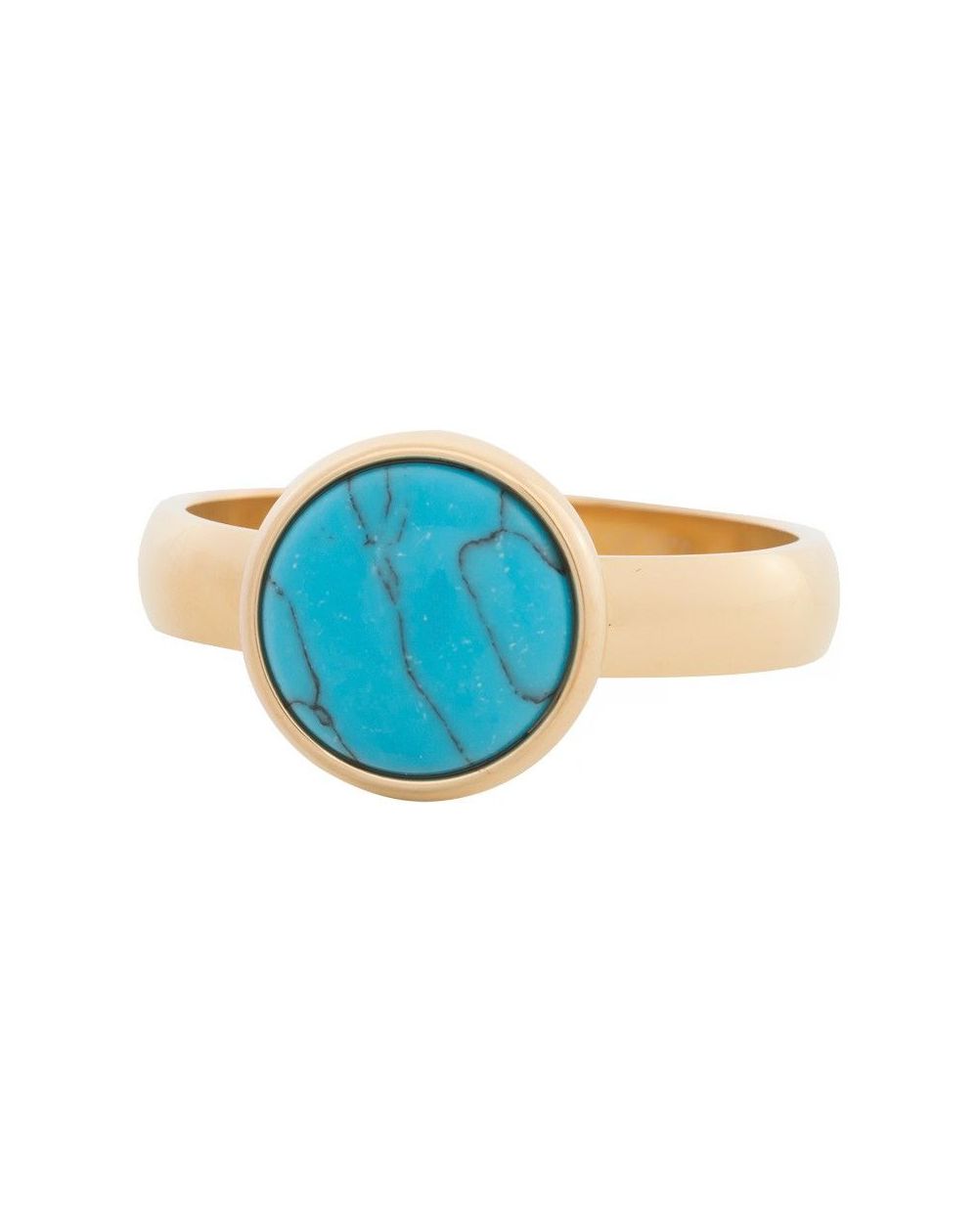 Anneau couvrant iXXXi solitaire marbré bleu turquoise iXXXi doré