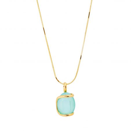 Marazzini - oval Swarovski mint crystal necklace