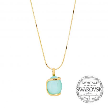 Collier Andrea Marazzini - Bijou ovale cristal Swarovski menthe