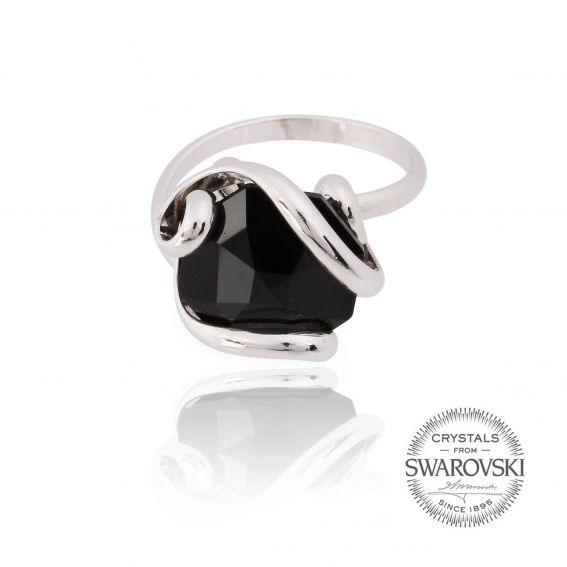 Marazzini - zwarte kristal ring Swarovski