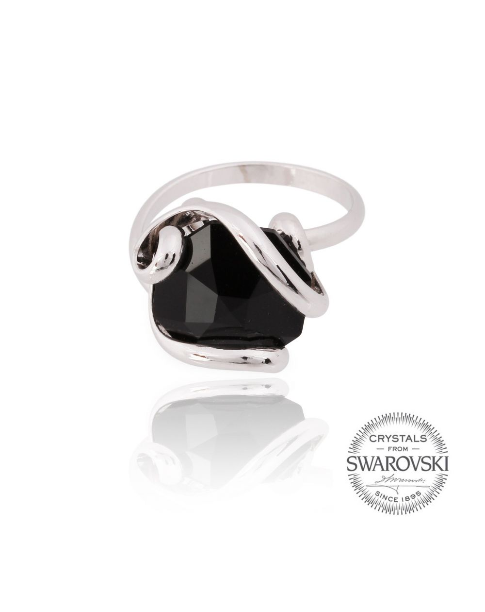 Marazzini - zwarte kristal ring Swarovski