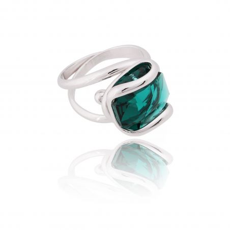 Marazzini - Swarovskikristal ring zilver Emerald