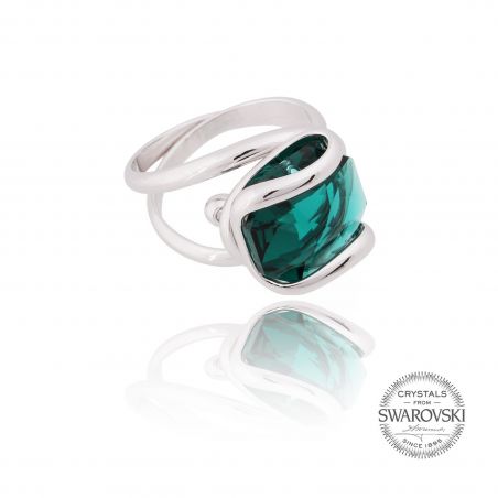 Marazzini - Swarovski crystal ring silver emerald