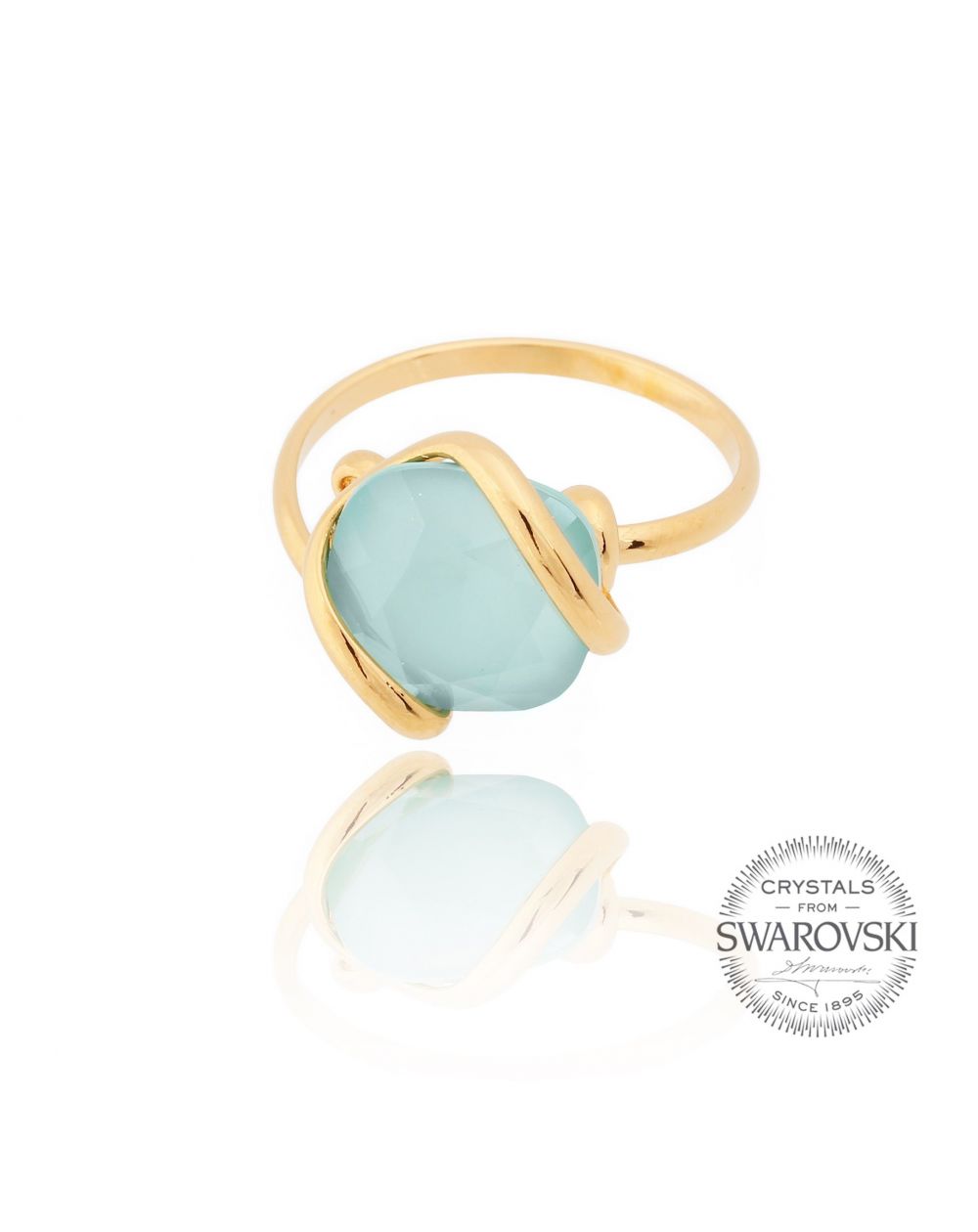Andrea Marazzini bijoux - Bague cristal ovale Swarovski menthe