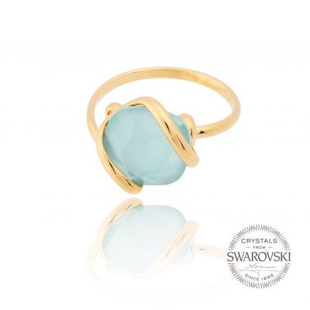 Andrea Marazzini bijoux - Bague cristal ovale Swarovski menthe