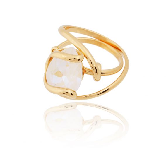 Marazzini - ovale ring kristallen Swarovski witte delite