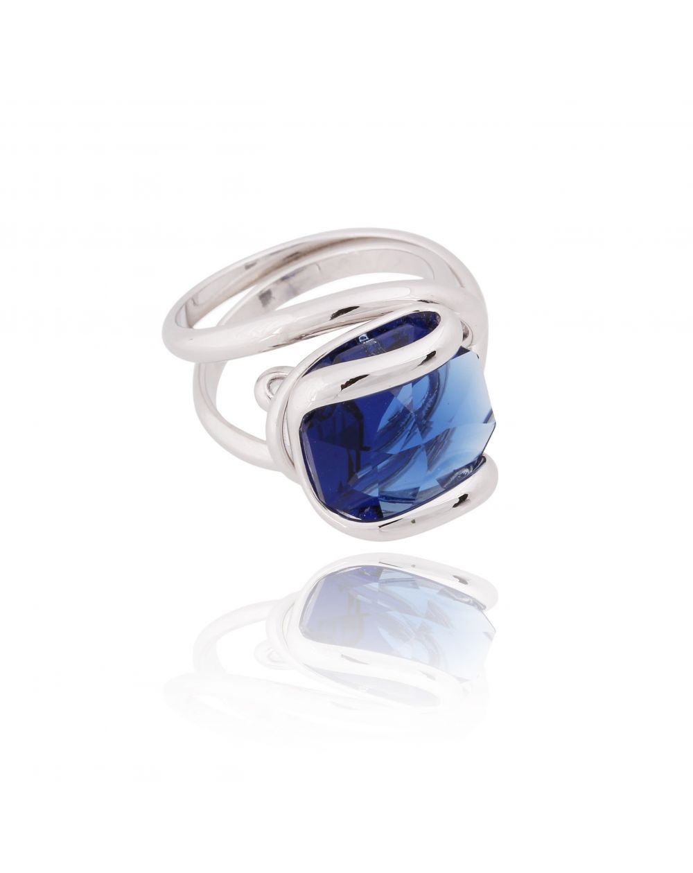Marazzini - Swarovski silver dark blue ring