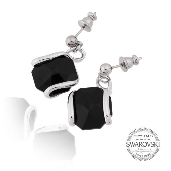 Marazzini - black Swarovski crystal earrings