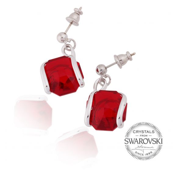 Boucles d'oreille Andrea Marazzini - Cristal Swarovski rouge siam