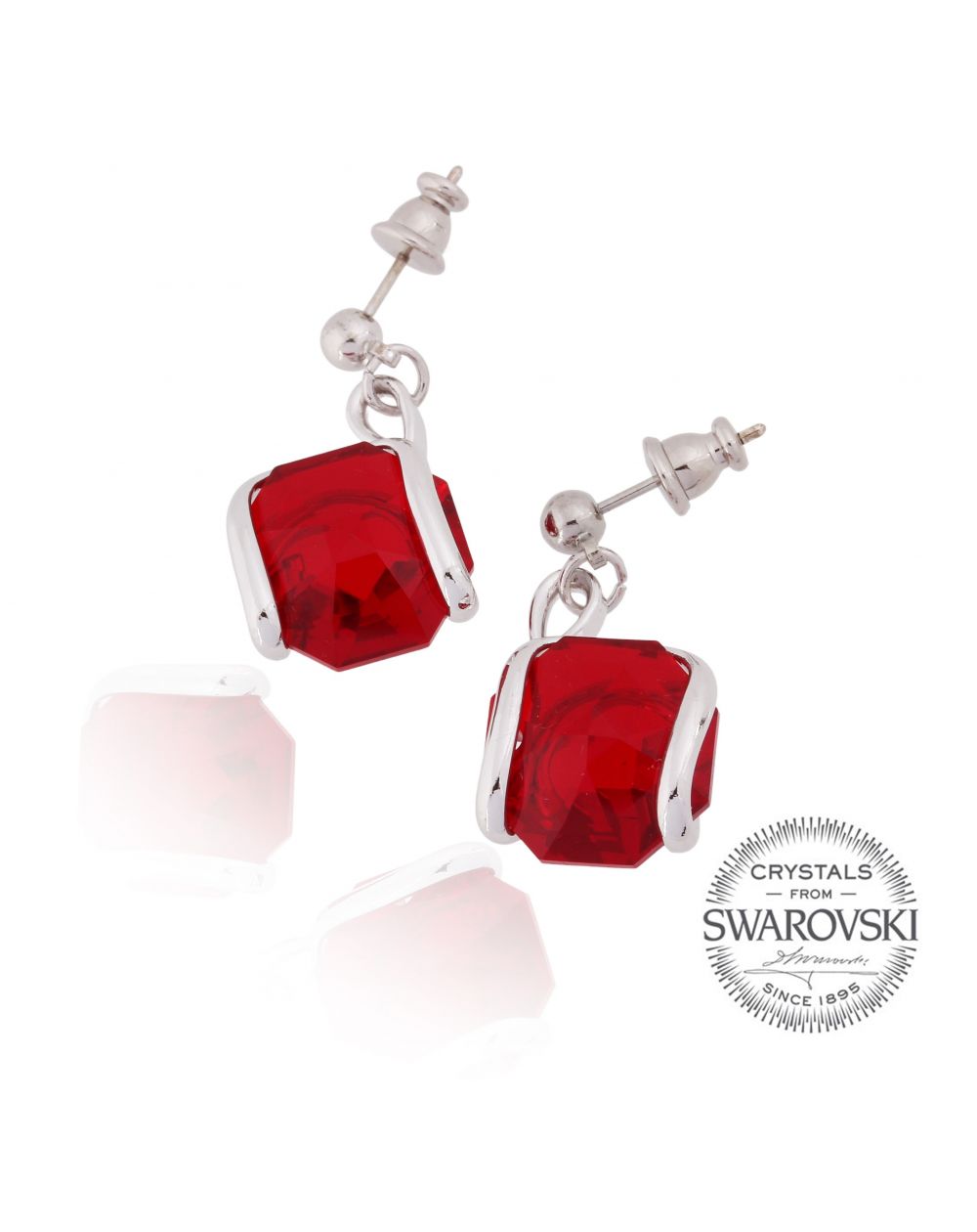 Marazzini - Earrings Swarovski crystal red siam