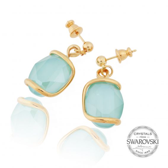 Marazzini - Swarovski crystal earrings mint