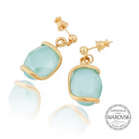 Marazzini - Swarovski crystal earrings mint