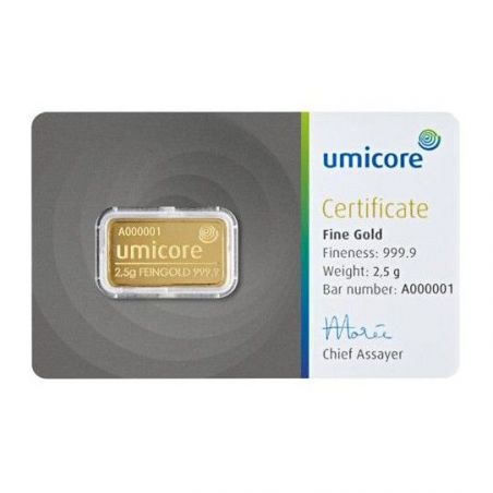 Lingot d'or 2,5 grammes - Acheter en ligne un lingot d'or de 2,5 gr