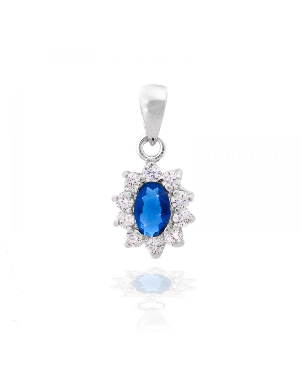 Pendentif Diana bleu saphir - Bijoux en argent - Pendentif argent 925