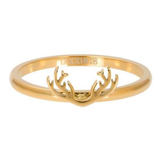 Anneau Symbole cerf doré - R3506-01 - Bijoux de marque iXXXi