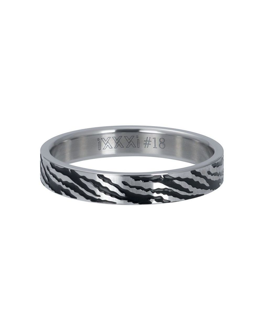 Anneau couvrant iXXXi zèbre argent 4mm R5501-05 - Bijoux marque iXXXi