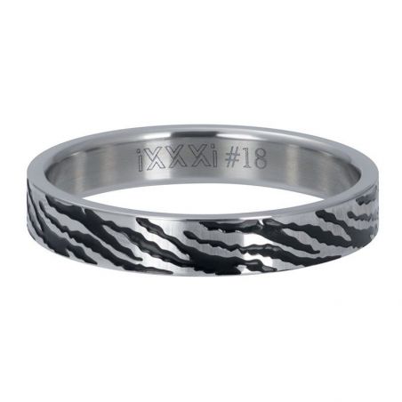Anneau couvrant iXXXi zèbre argent 4mm R5501-05 - Bijoux marque iXXXi