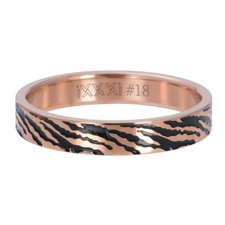 Anneau couvrant iXXXi zèbre rosé 4mm R5501-05 - Bijoux marque iXXXi
