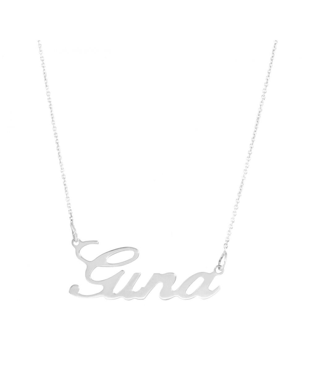 Collier prénom en or blanc 18 carats - Bijou & Collier Personnalisable