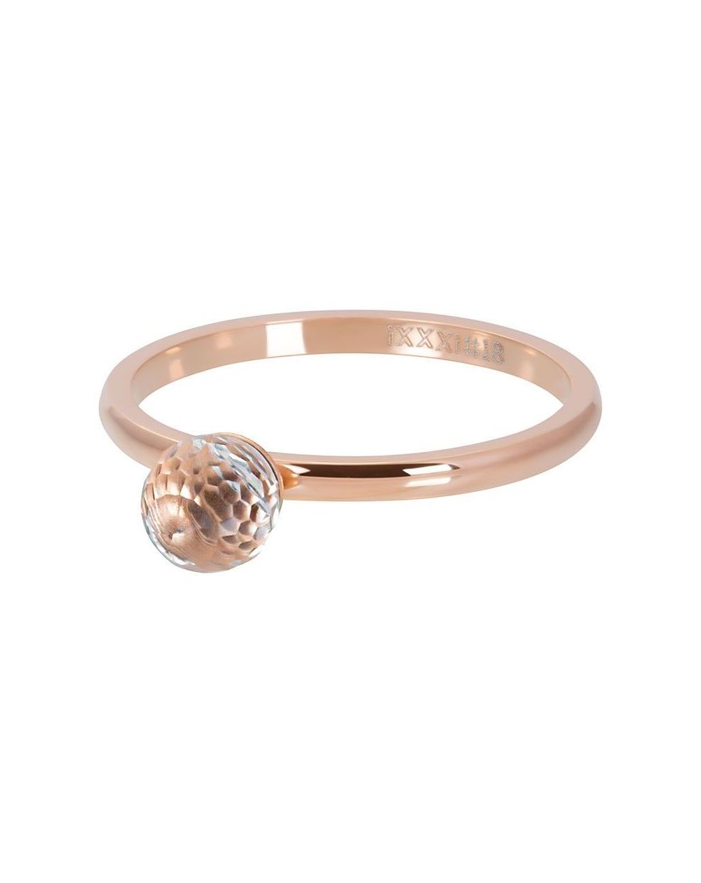 Solitaire gouden iXXXi natuurlijke blauwe steen Paillette