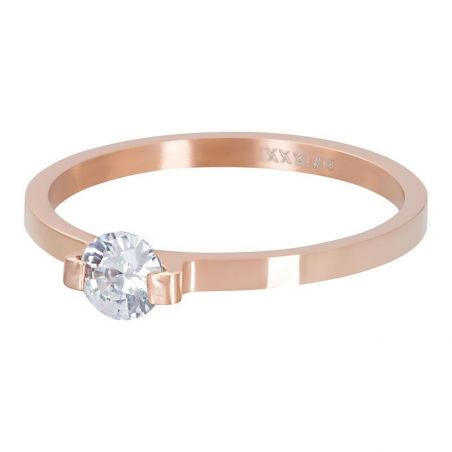 Solitaire gouden iXXXi natuurlijke blauwe steen Paillette