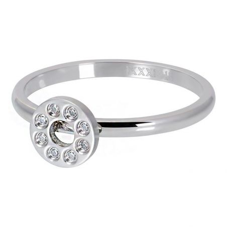 Solitaire gouden iXXXi natuurlijke blauwe steen Paillette