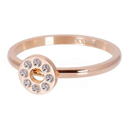 Solitaire gouden iXXXi natuurlijke blauwe steen Paillette