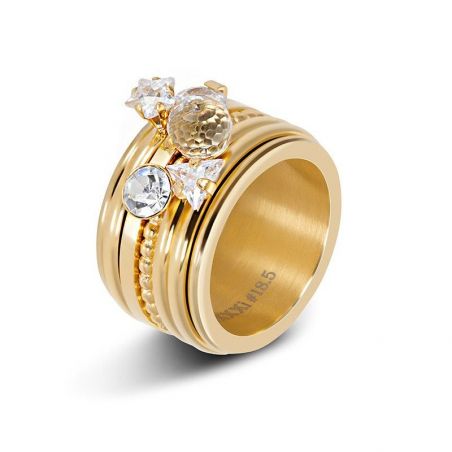 Solitaire golden iXXXi natural blue stone pailletté