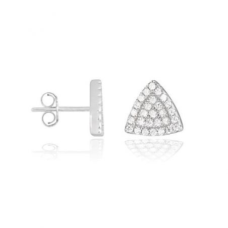 Perceuses triangles avec pierres - Bijoux en argent 925