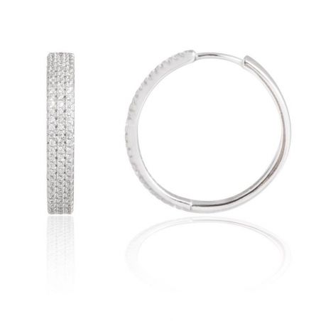 Créoles avec pierres - Bijoux en argent 925