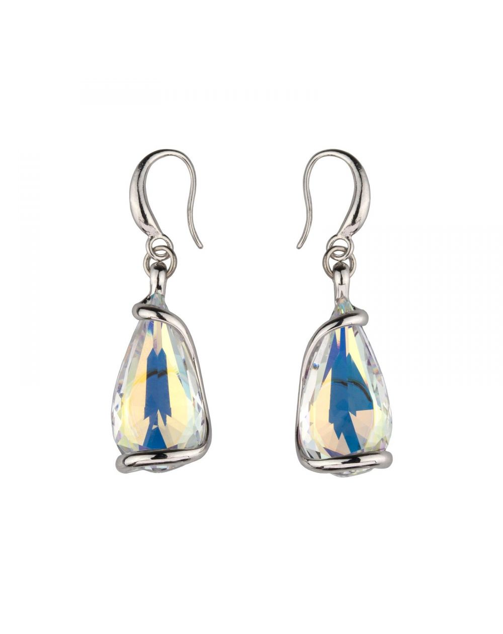 Swarovski blauwe kristallen oorbellen