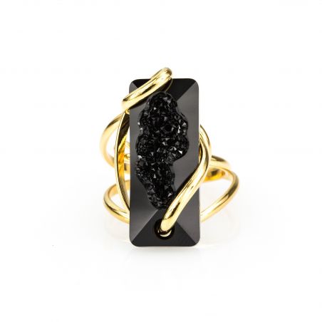 Andrea Marazzini bijoux - Bague cristal Swarovski Moondust Black