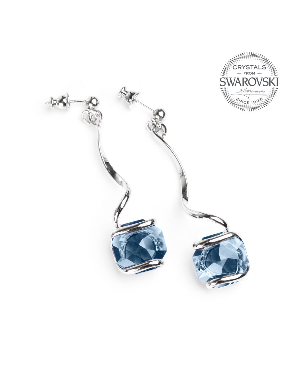 DENIM blue Swarovski crystal earrings