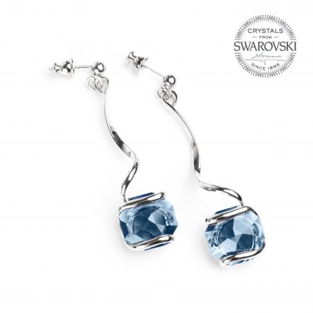 DENIM blue Swarovski crystal earrings