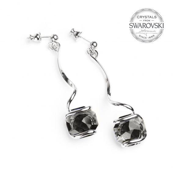 DENIM blauwe Swarovski kristallen oorbellen