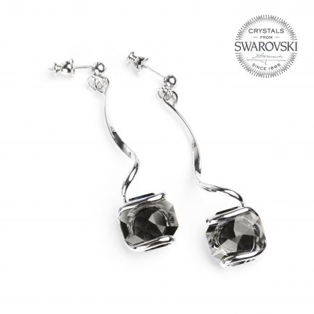 DENIM blue Swarovski crystal earrings