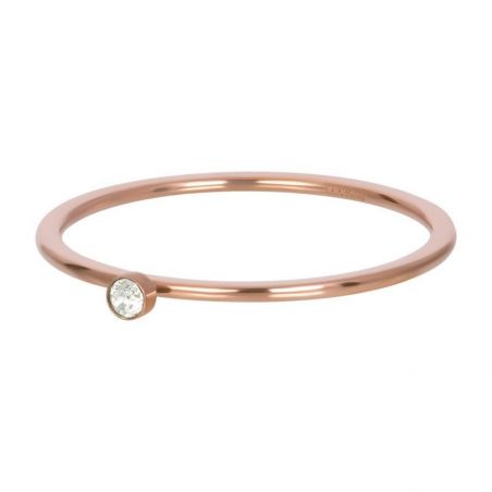 Solitaire rosé 1mm pierre verte - Bijoux & bague de la marque iXXXi