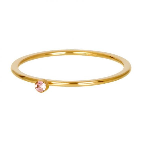 Solitaire doré 1mm pierre rose - Bijoux & bague de la marque iXXXi