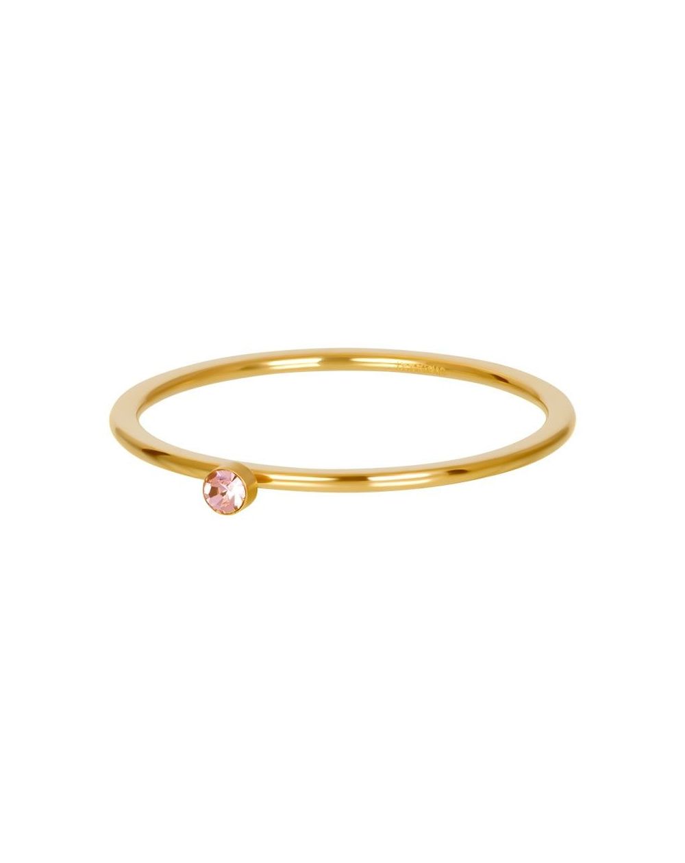 Solitaire doré 1mm pierre rose - Bijoux & bague de la marque iXXXi