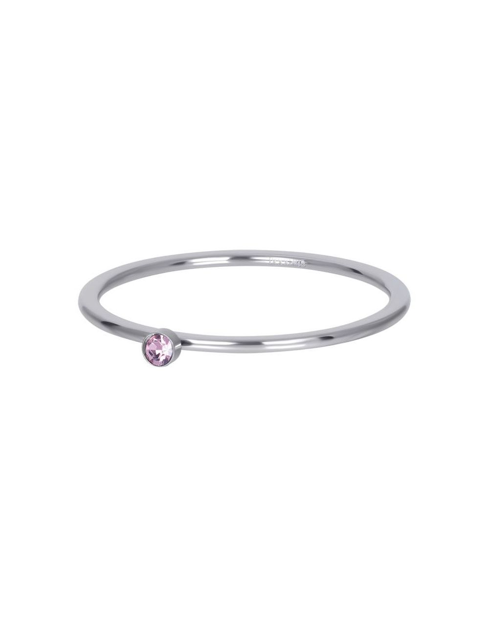 Solitaire argenté 1mm pierre rose - Bijoux & bague de la marque iXXXi