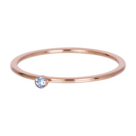 Solitaire rosé 1mm pierre bleu - Bijoux & bague de la marque iXXXi